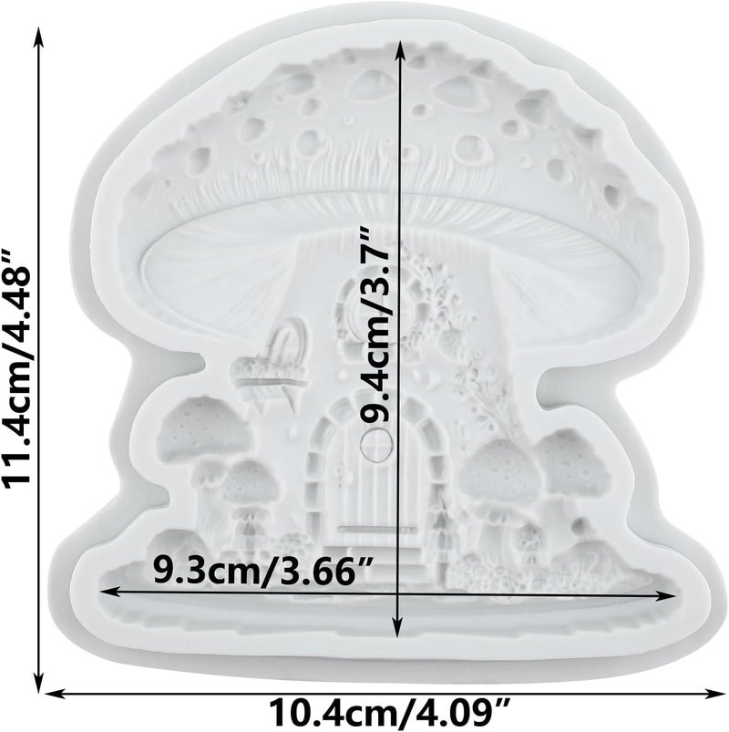 TAOXIBEI Mushroom House Resin Silicone Molds Mushroom House Polymer Clay Mold for DIY Crafts Epoxy Resin Casting Air Dry Polymer Clay Plaster Jewelry Making - Image 2